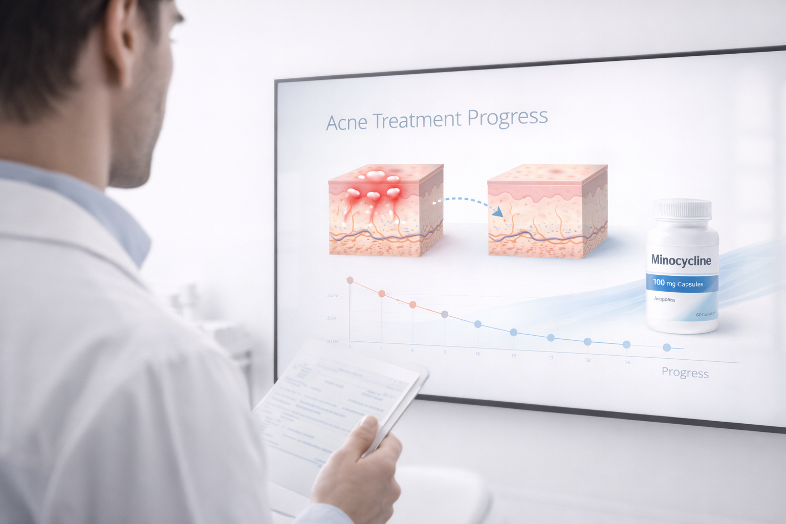 minocycline capsules prescribed for moderate to severe acne treatment